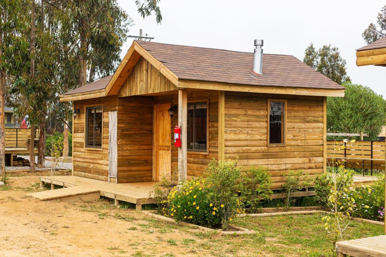 Cabaña en Tunquén, bosque, piscina y vista al mar Exterior foto