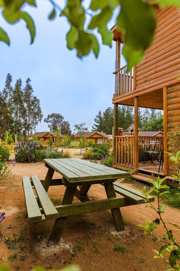 Cabaña en Tunquén, bosque, piscina y vista al mar Exterior foto
