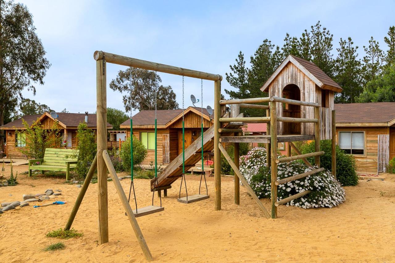 Cabaña en Tunquén, bosque, piscina y vista al mar Exterior foto