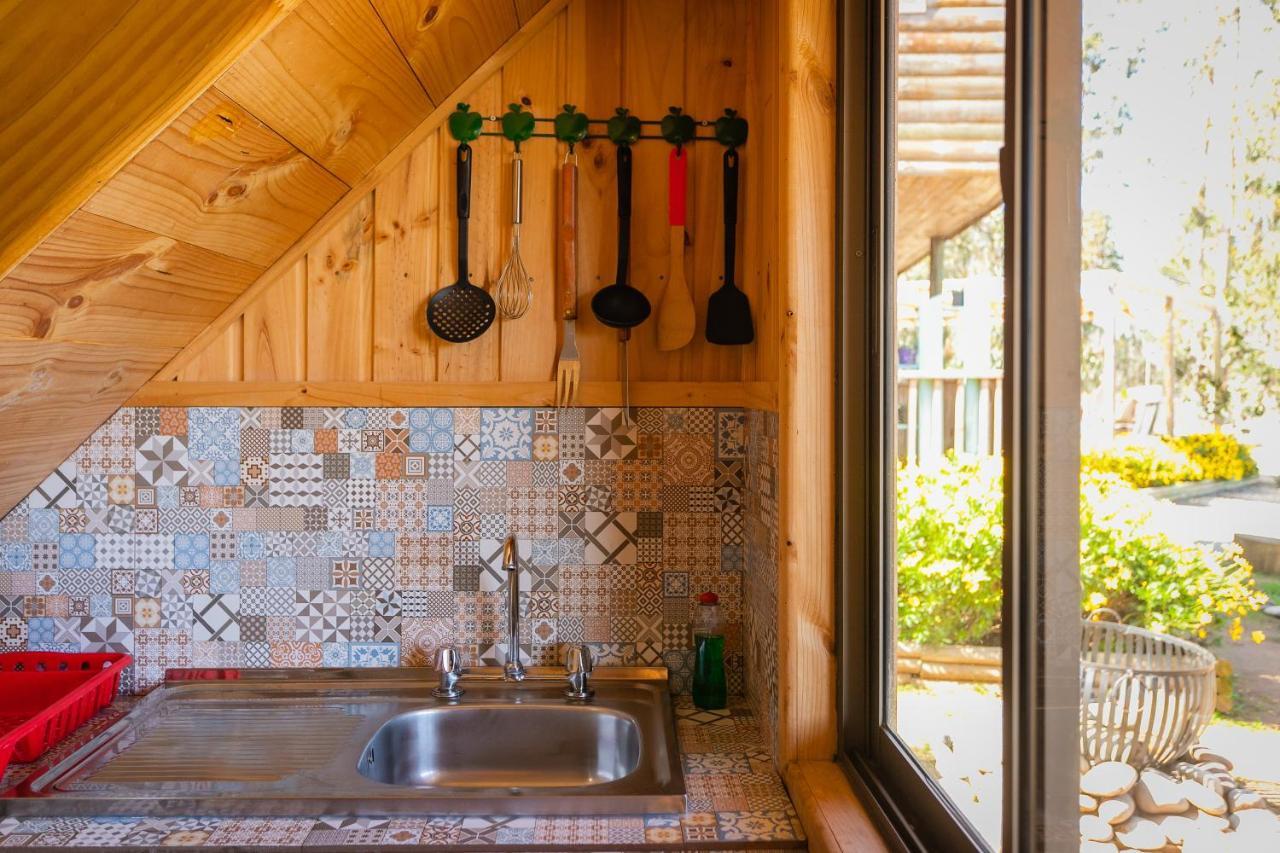 Cabaña en Tunquén, bosque, piscina y vista al mar Exterior foto