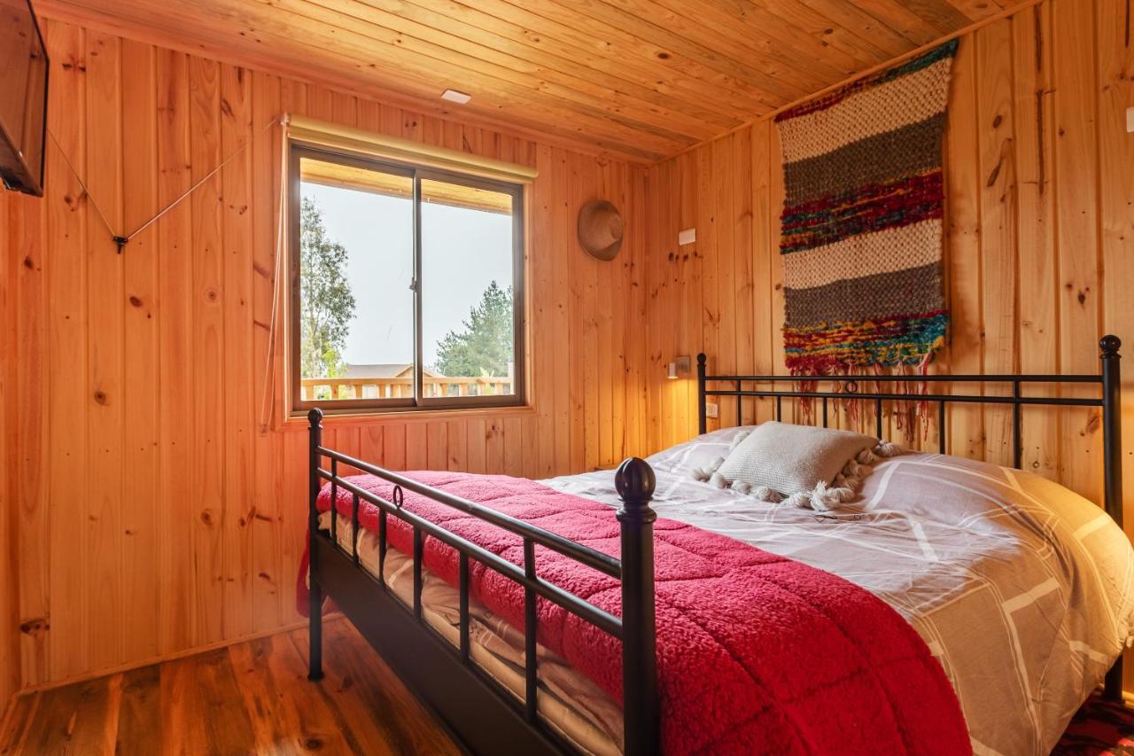 Cabaña en Tunquén, bosque, piscina y vista al mar Exterior foto