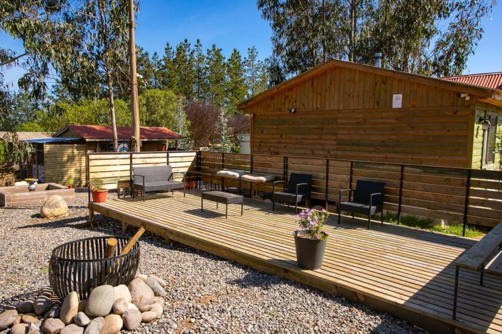 Cabaña en Tunquén, bosque, piscina y vista al mar Exterior foto